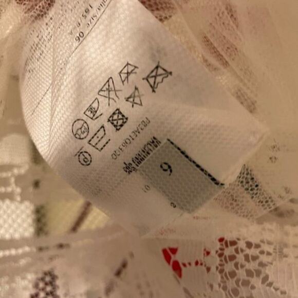 Valentino Lace Short Sleeve Shirt White size 6 - Picture 8 of 10